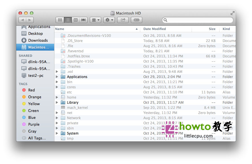 osx show dot files